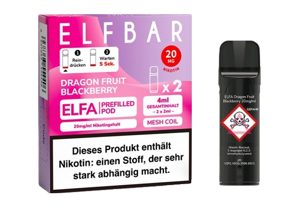 elfbar pods drachenfrucht ELFA Dragon Fruit Blackberry – CB-Vapes best vapes elfbar pods Flavor:Ultra- Blue Razz Ice Lost Mary WAVI Pods