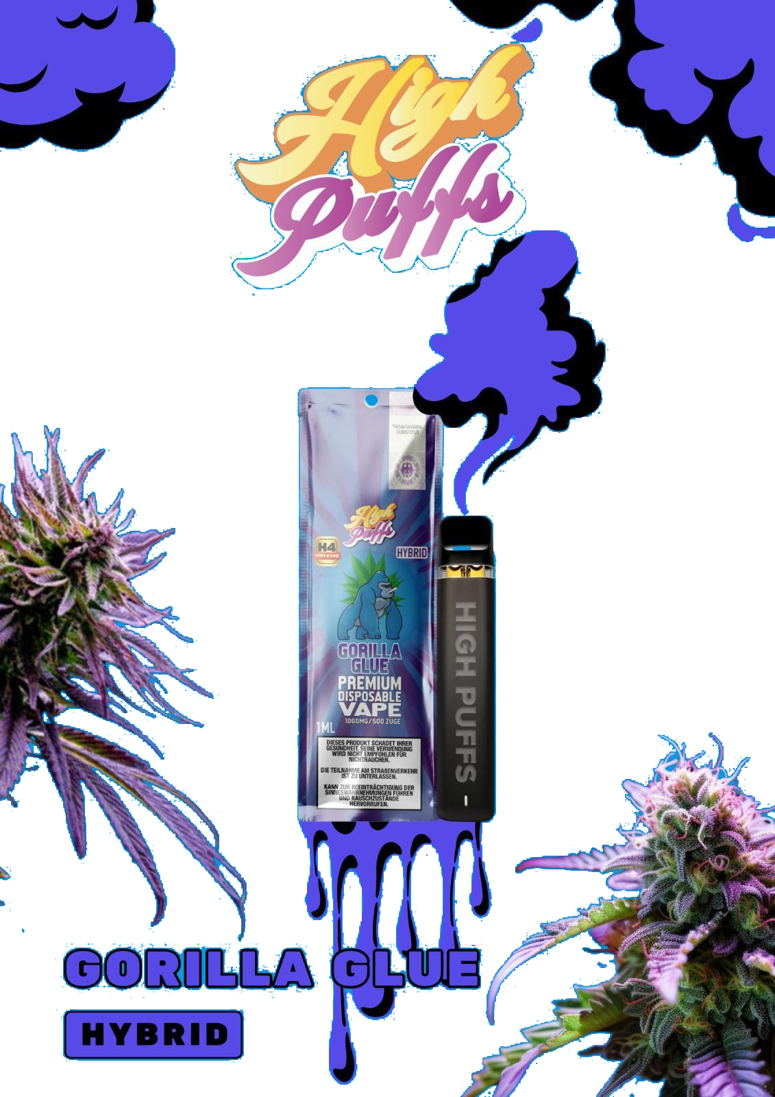 High Puffs H4 Superior Vape – Gorilla Glue 1ml